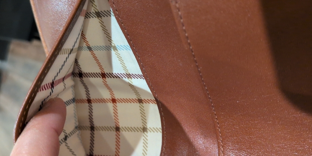 Coach Mini C Checkbook Cover With Tattersall Lining - Picture 6 of 10